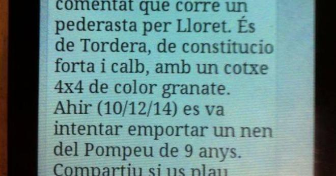 La Policia nega que un pederasta hagi segrestat un nen a Lloret