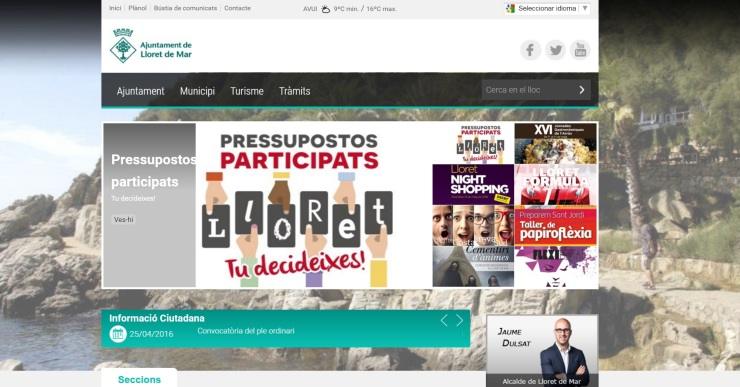 Lloret rep el Segell Infoparticipa per la gestió de la pàgina web municipal