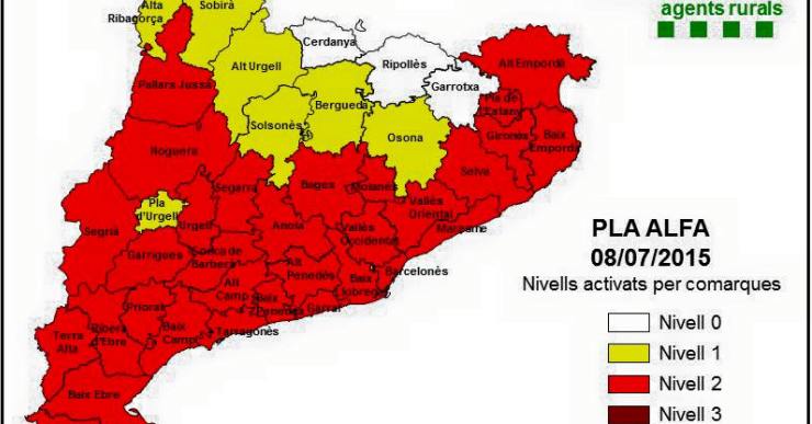 Protecció Civil activa el Nivell 2 del Pla Alfa a Lloret i comarca