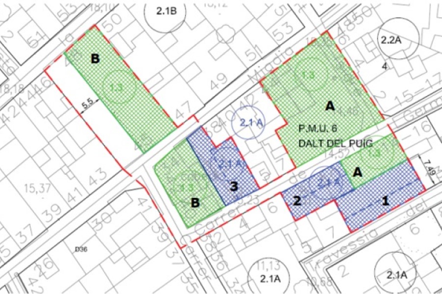 Plànol de la zona de Dalt del Puig
