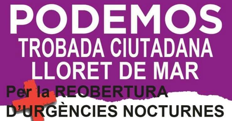 En Lloret Sí Se Puede organitza un acte informatiu sobre la sanitat pública