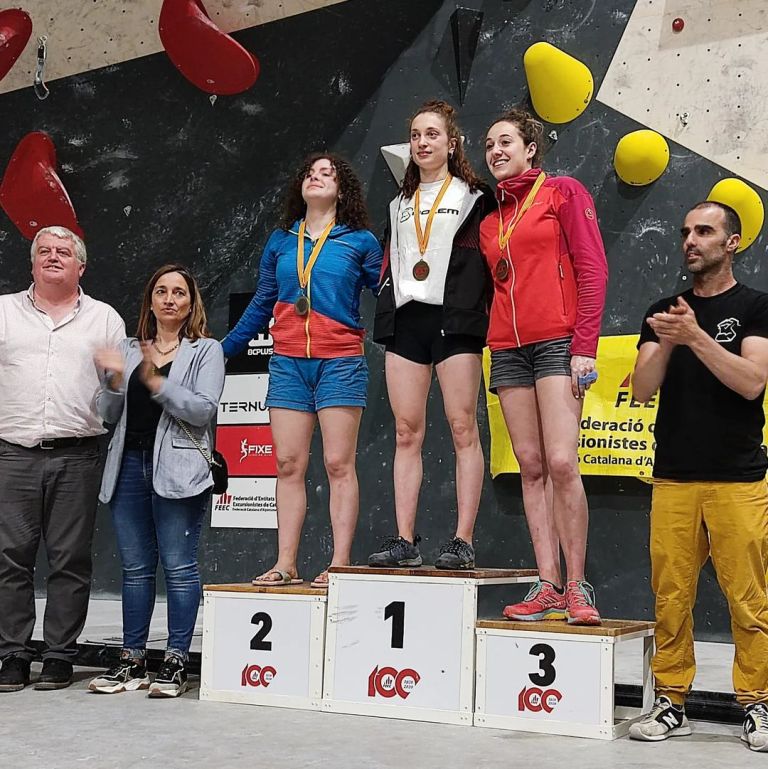 podi femení del Campionat de Catalunya d'escalada de dificultat