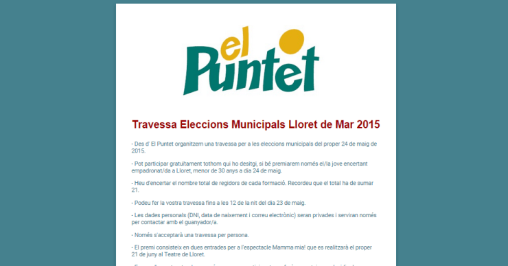 El Puntet i l’hostal Bella Dolores organitzen porres electorals