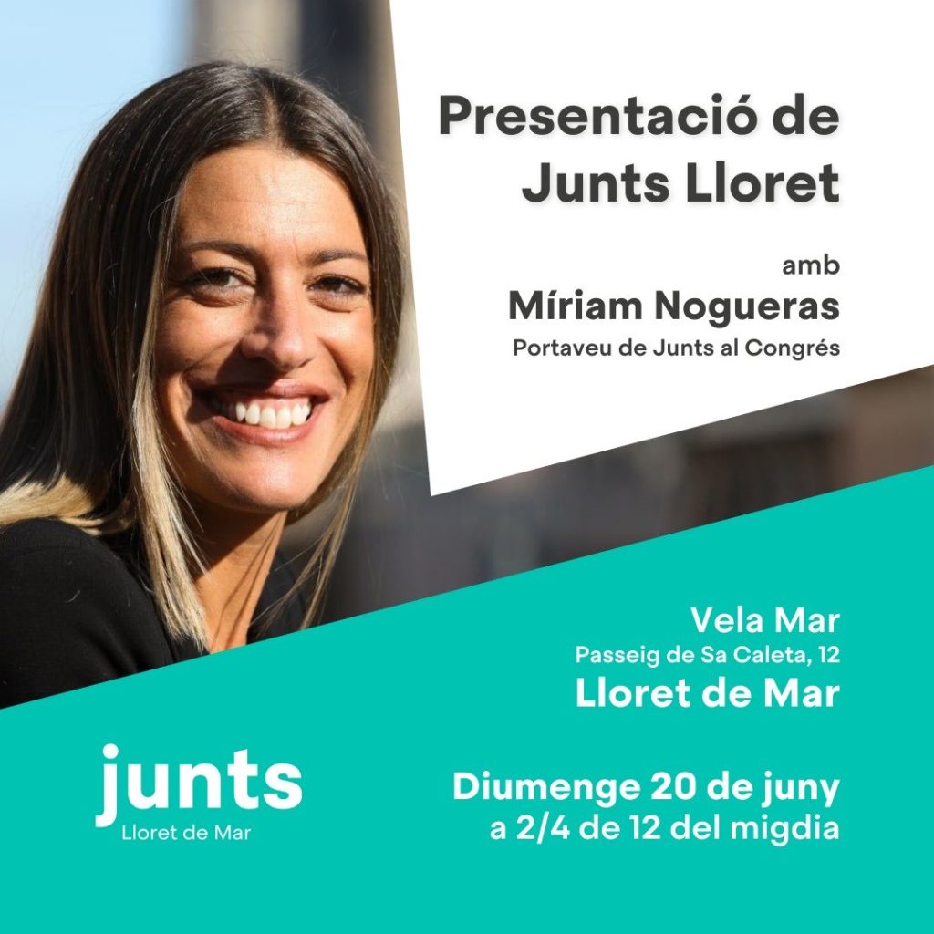 Cartell de presentació de Junts per Lloret