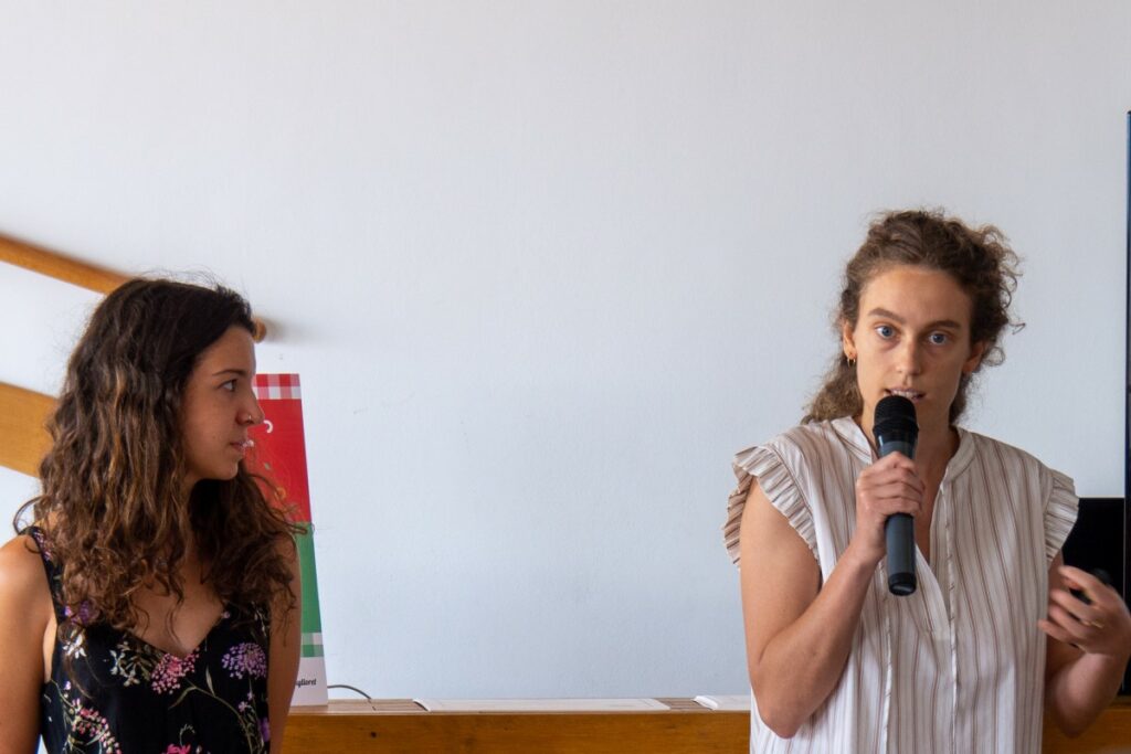 Alba Coll i Amanda Barba, a la presentació de Little Foodies