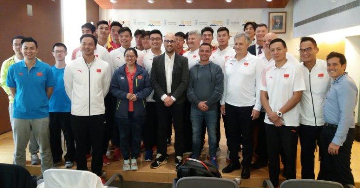 La selecció xinesa de waterpolo valora positivament les facilitats per entrenar a Lloret