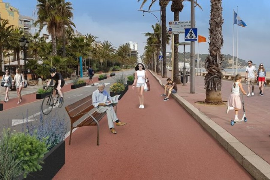 Imatge de com quedaria el passeig amb un únic sentit de circulació (Ajuntament de Lloret de Mar)