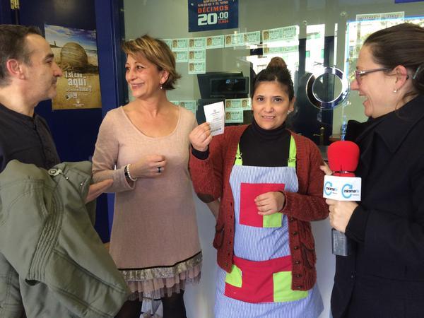 La Roxana s’endú 125.000 euros, del segon premi de la rifa de Nadal