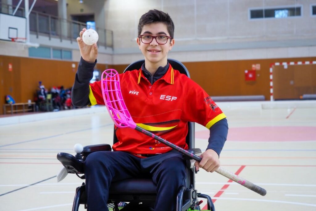 Roger Badia, amb la Selecció Espanyola d'hoquei adaptat