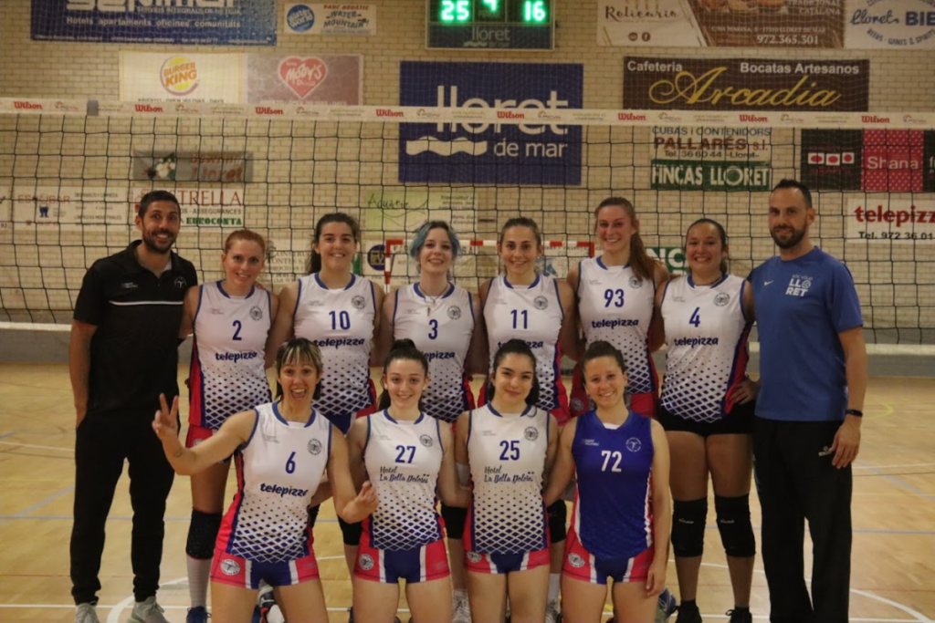 L'equip al partit d'aquest cap de setmana (Club Voleibol Lloret)