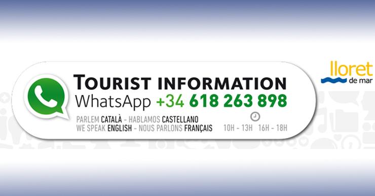 Lloret Turisme ofereix atenció als visitants a través del Whatsapp